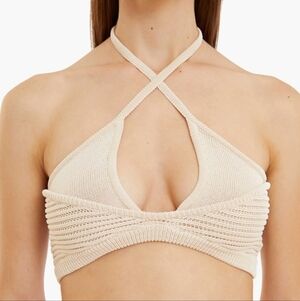 Ruve Devu Knit Halter Top Beige Size M ~ Festive Festival